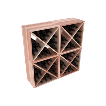 Living Series - 96 Bottle Wine Cube in Redwood Unstained with WineSafe™ Satin Sealant