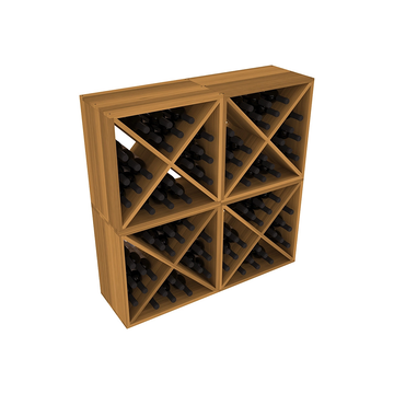 Living Series - 96 Bottle Wine Cube in Redwood Oak stained without WineSafe™ Satin Sealant