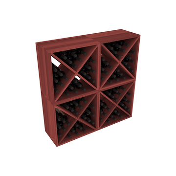 Living Series - 96 Bottle Wine Cube in Redwood Cherry stained without WineSafe™ Satin Sealant