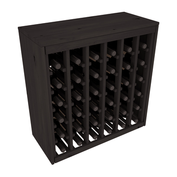Living Series - 36 Bottle Deluxe Rack in Alder Black stained without WineSafe™ Satin Sealant