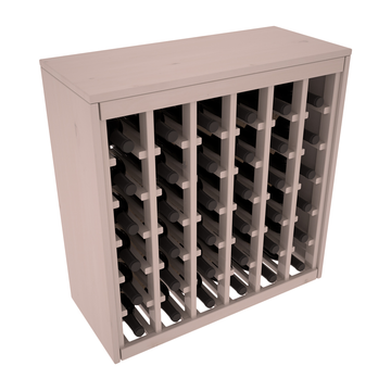Living Series - 36 Bottle Deluxe Rack in Alder Greywash stained with WineSafe™ Satin Sealant