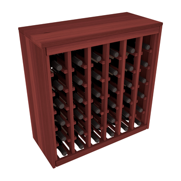 Living Series - 36 Bottle Deluxe Rack in Redwood Cherry stained without WineSafe™ Satin Sealant