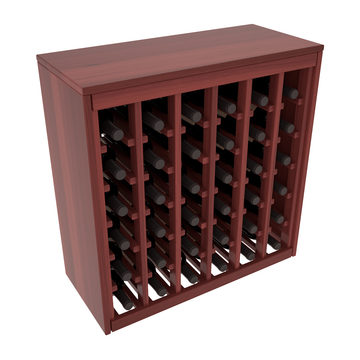 Living Series - 36 Bottle Deluxe Rack in Redwood Cherry stained with WineSafe™ Satin Sealant