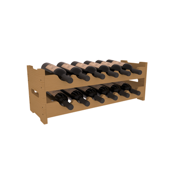Living Series - 12 Bottle Mini Scalloped Rack in Pine Oak stained without WineSafe™ Satin Sealant