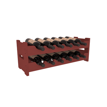 Living Series - 12 Bottle Mini Scalloped Rack in Pine Cherry stained without WineSafe™ Satin Sealant