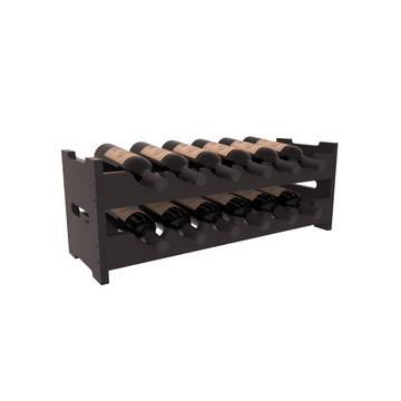 Living Series - 12 Bottle Mini Scalloped Rack in Pine Black stained with WineSafe™ Satin Sealant