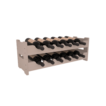 Living Series - 12 Bottle Mini Scalloped Rack in Pine Greywash stained without WineSafe™ Satin Sealant
