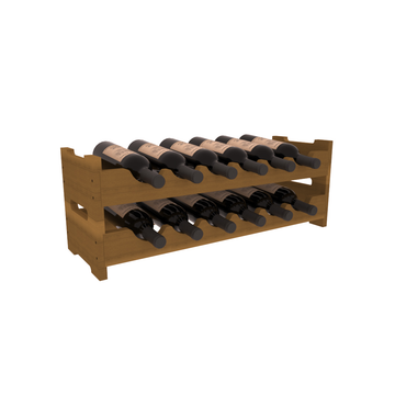 Living Series - 12 Bottle Mini Scalloped Rack in Redwood Oak stained without WineSafe™ Satin Sealant