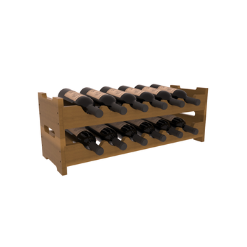 Living Series - 12 Bottle Mini Scalloped Rack in Redwood Oak stained with WineSafe™ Satin Sealant
