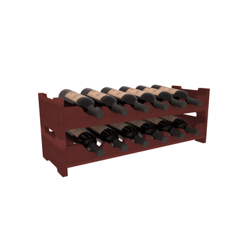 Living Series - 12 Bottle Mini Scalloped Rack in Redwood Cherry stained without WineSafe™ Satin Sealant