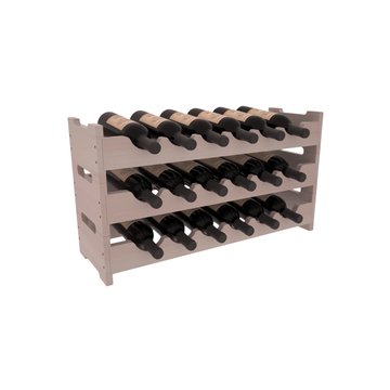 Living Series - 18 Bottle Mini Scalloped Rack in Redwood Greywash stained with WineSafe™ Satin Sealant
