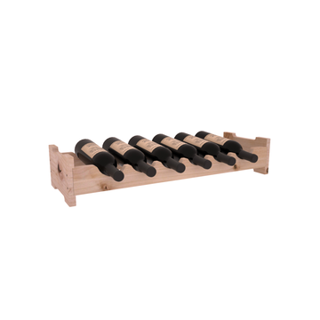 Living Series - 6 Bottle Mini Scalloped Rack in Alder Unstained without WineSafe™ Satin Sealant