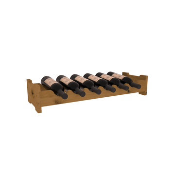 Living Series - 6 Bottle Mini Scalloped Rack in Alder Oak stained without WineSafe™ Satin Sealant