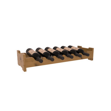 Living Series - 6 Bottle Mini Scalloped Rack in Alder Oak stained with WineSafe™ Satin Sealant