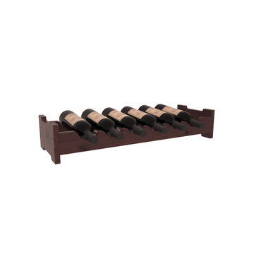 Living Series - 6 Bottle Mini Scalloped Rack in Alder Walnut stained with WineSafe™ Satin Sealant