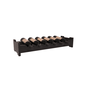 Living Series - 6 Bottle Mini Scalloped Rack in Alder Black stained with WineSafe™ Satin Sealant