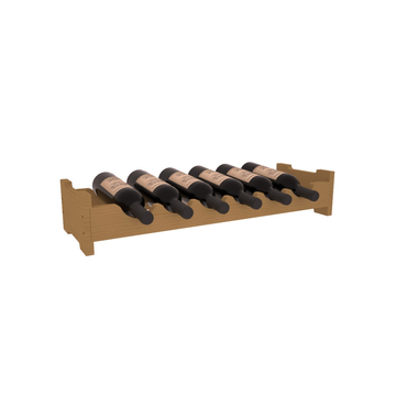 Living Series - 6 Bottle Mini Scalloped Rack in Pine Oak stained without WineSafe™ Satin Sealant
