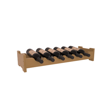 Living Series - 6 Bottle Mini Scalloped Rack in Pine Oak stained with WineSafe™ Satin Sealant