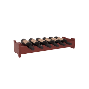 Living Series - 6 Bottle Mini Scalloped Rack in Pine Cherry stained with WineSafe™ Satin Sealant