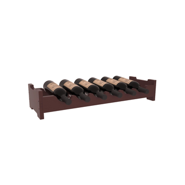Living Series - 6 Bottle Mini Scalloped Rack in Pine Walnut stained with WineSafe™ Satin Sealant