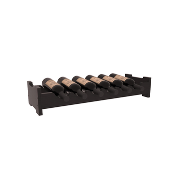 Living Series - 6 Bottle Mini Scalloped Rack in Pine Black stained with WineSafe™ Satin Sealant