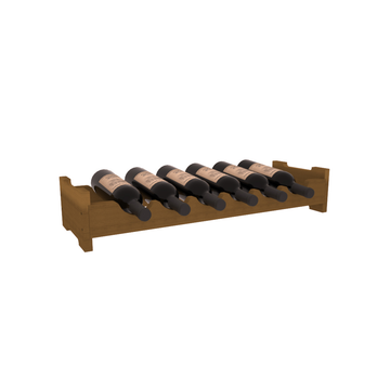 Living Series - 6 Bottle Mini Scalloped Rack in Redwood Oak stained without WineSafe™ Satin Sealant