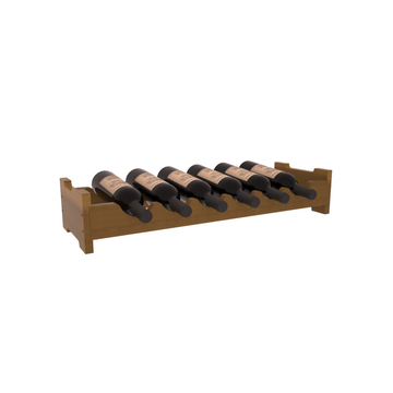 Living Series - 6 Bottle Mini Scalloped Rack in Redwood Oak stained with WineSafe™ Satin Sealant