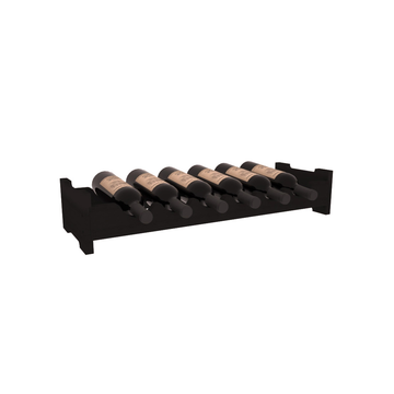 Living Series - 6 Bottle Mini Scalloped Rack in Redwood Black stained without WineSafe™ Satin Sealant