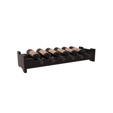 Living Series - 6 Bottle Mini Scalloped Rack in Redwood Black stained with WineSafe™ Satin Sealant