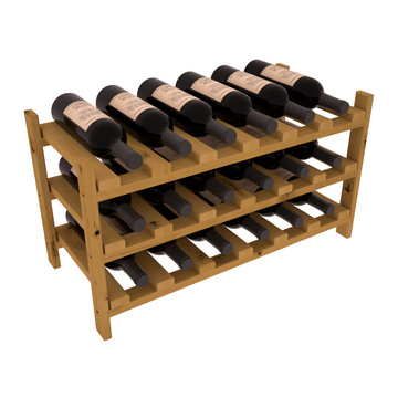 Living Series - 18 Bottle Stackable in Alder Oak stained without WineSafe™ Satin Sealant