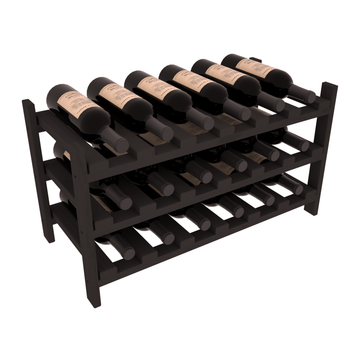 Living Series - 18 Bottle Stackable in Pine Black stained without WineSafe™ Satin Sealant