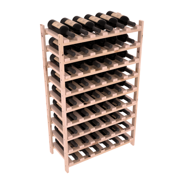 Living Series - 54 Bottle Stackable in Alder Unstained with WineSafe™ Satin Sealant
