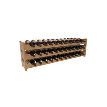 Living Series - 36 Bottle Scalloped Rack in Pine Oak stained with WineSafe™ Satin Sealant