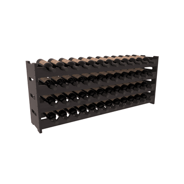 Living Series - 48 Bottle Scalloped Rack in Alder Black stained with WineSafe™ Satin Sealant