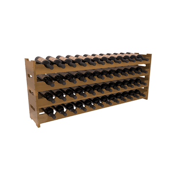 Living Series - 48 Bottle Scalloped Rack in Redwood Oak stained with WineSafe™ Satin Sealant