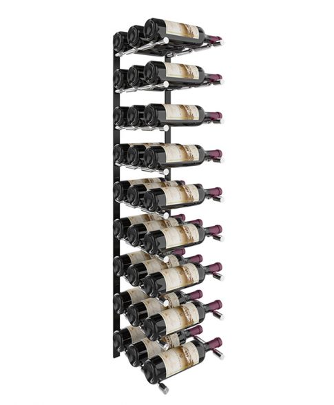 Flex Series Triple Deep Wine Rack in Matte Black/Milled Aluminum
