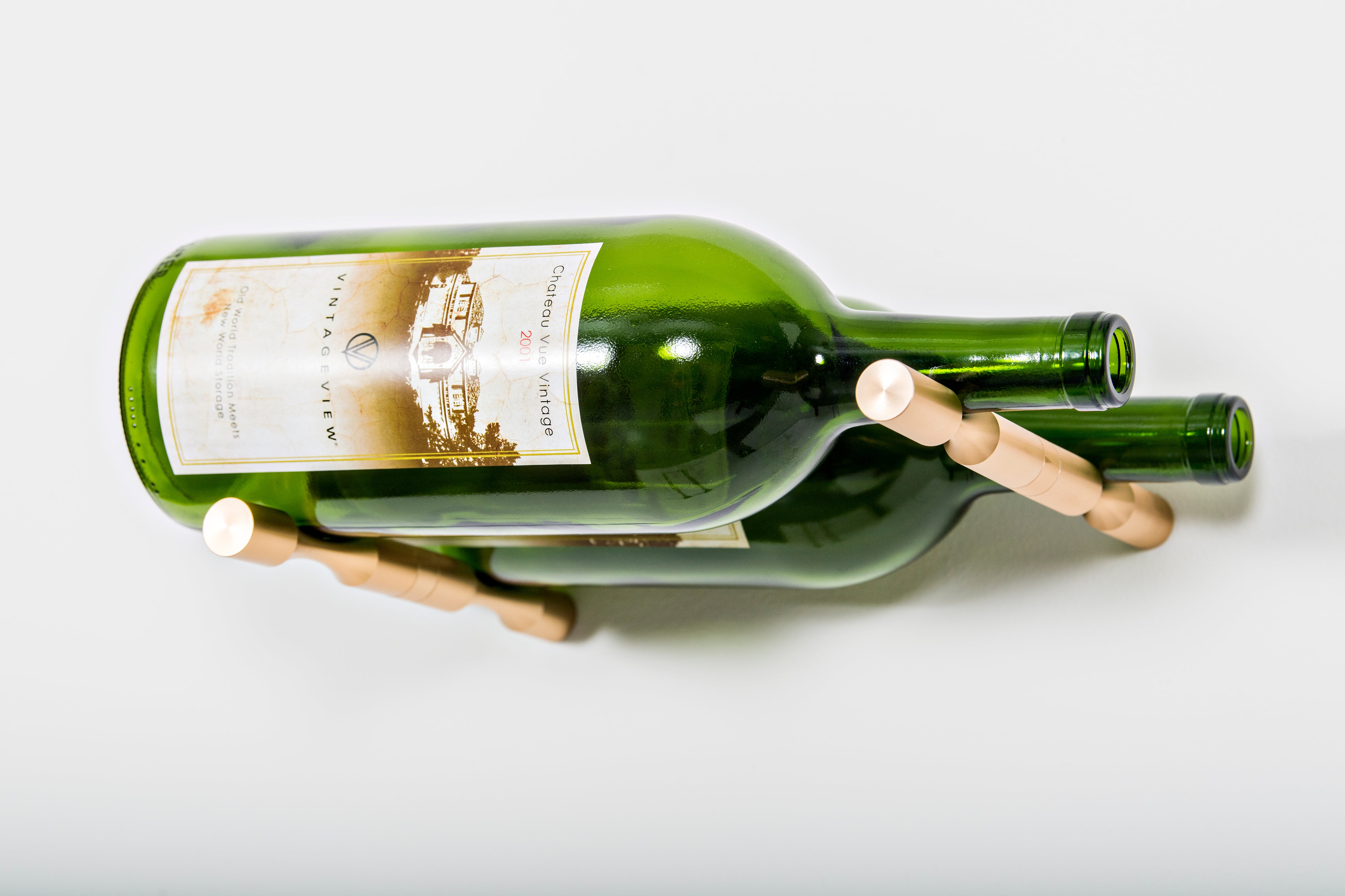 Vino Pins – 2 Bottle Magnum in Golden Bronze Wood/Studs