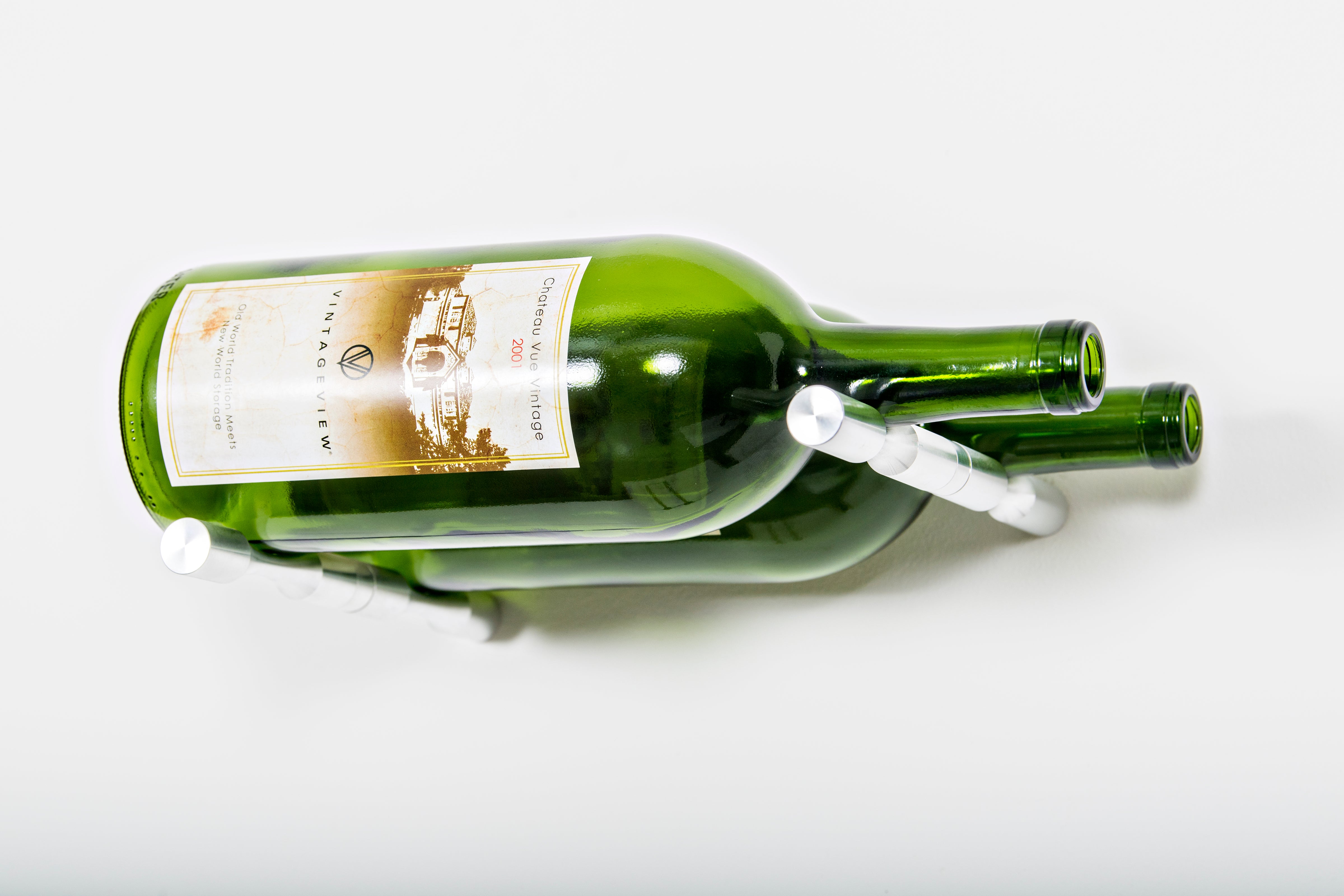 Vino Pins – 2 Bottle Magnum in Milled Aluminum Wood/Studs