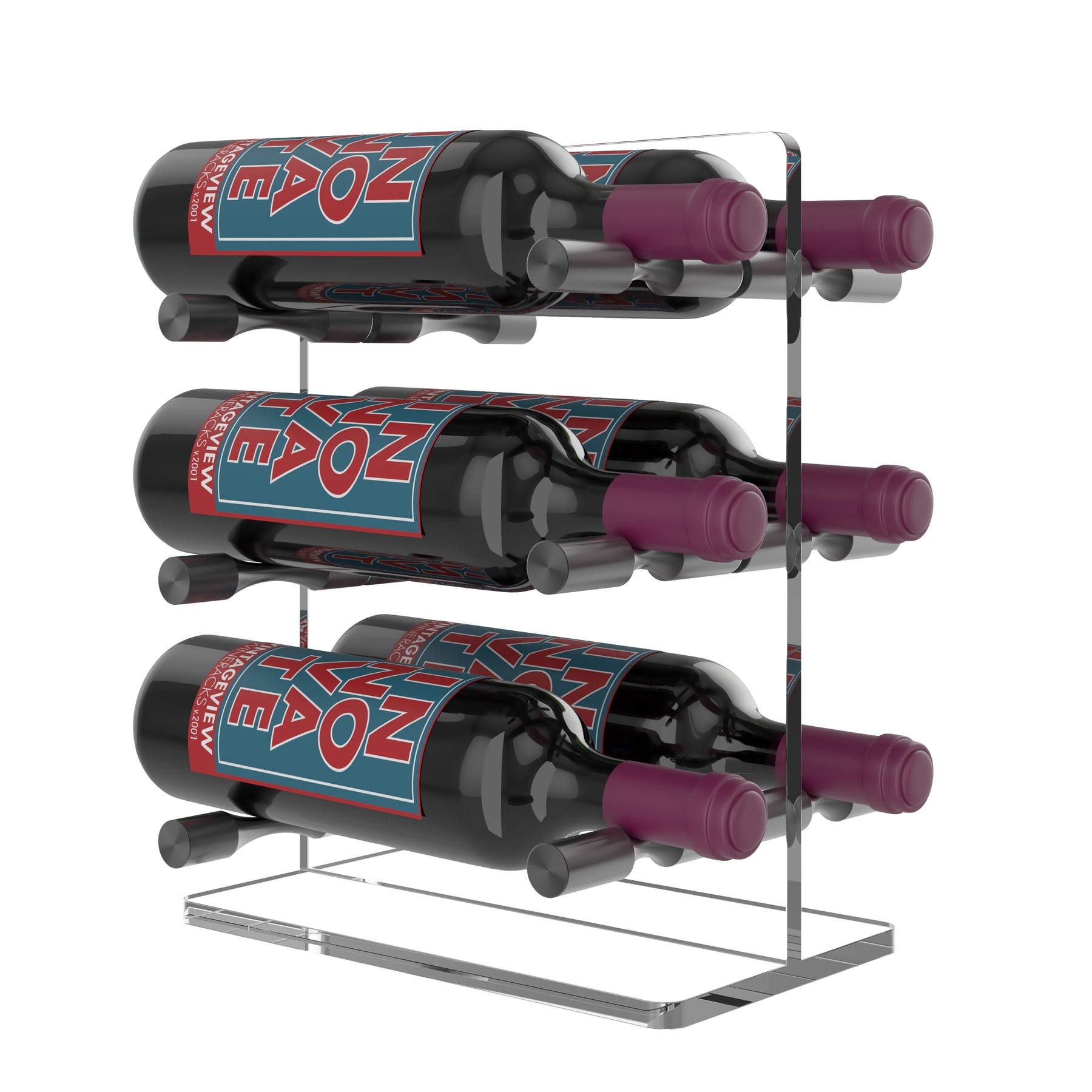 Mini T Tabletop Clear Acrylic Wine Rack | Wine Racks America