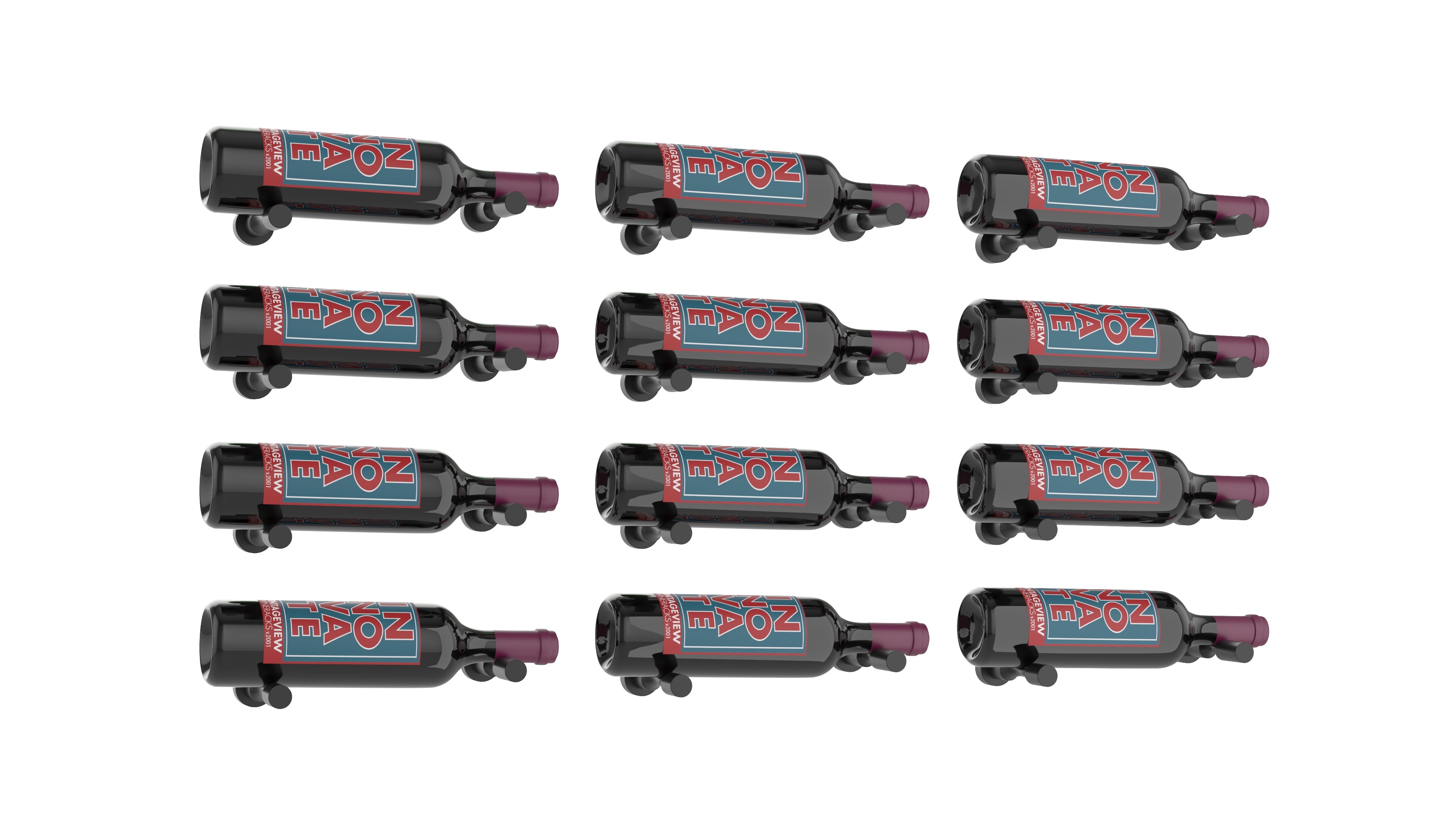 Vino Pins – 12 Bottle Designer Kit in Matte Black