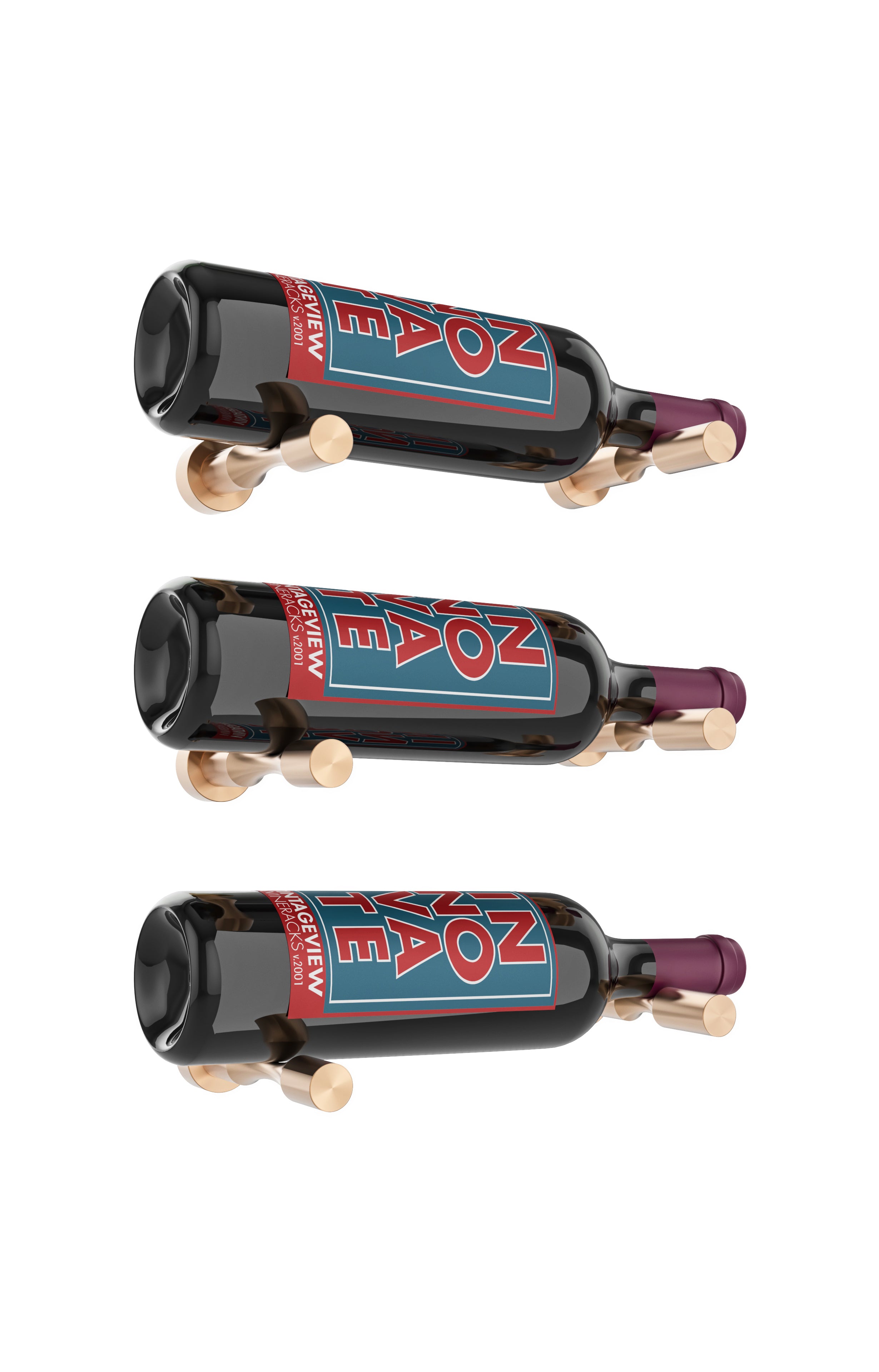 Vino Pins – 3 Bottle Designer Kit in Golden Bronze