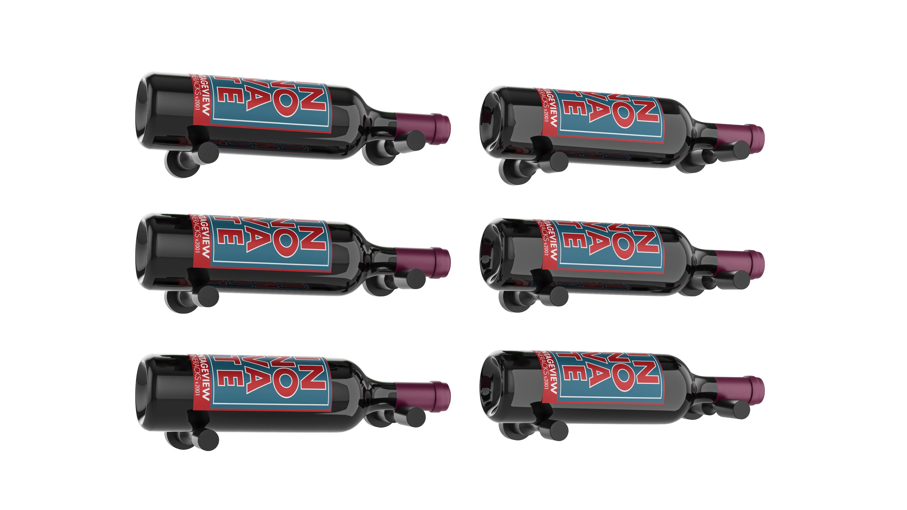 Vino Pins – 6 Bottle Designer Kit in Matte Black