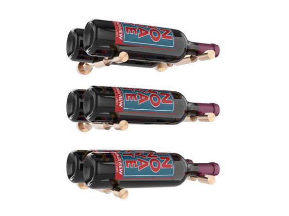 Vino Pins – 3 Bottle Designer Kit Double Deep in Golden Bronze