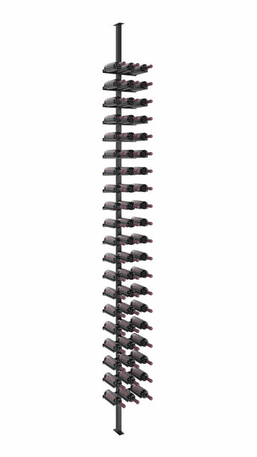 VINO RAILS POST KIT – 1 SIDE in 60 Bottles (3 Column) Matte Black