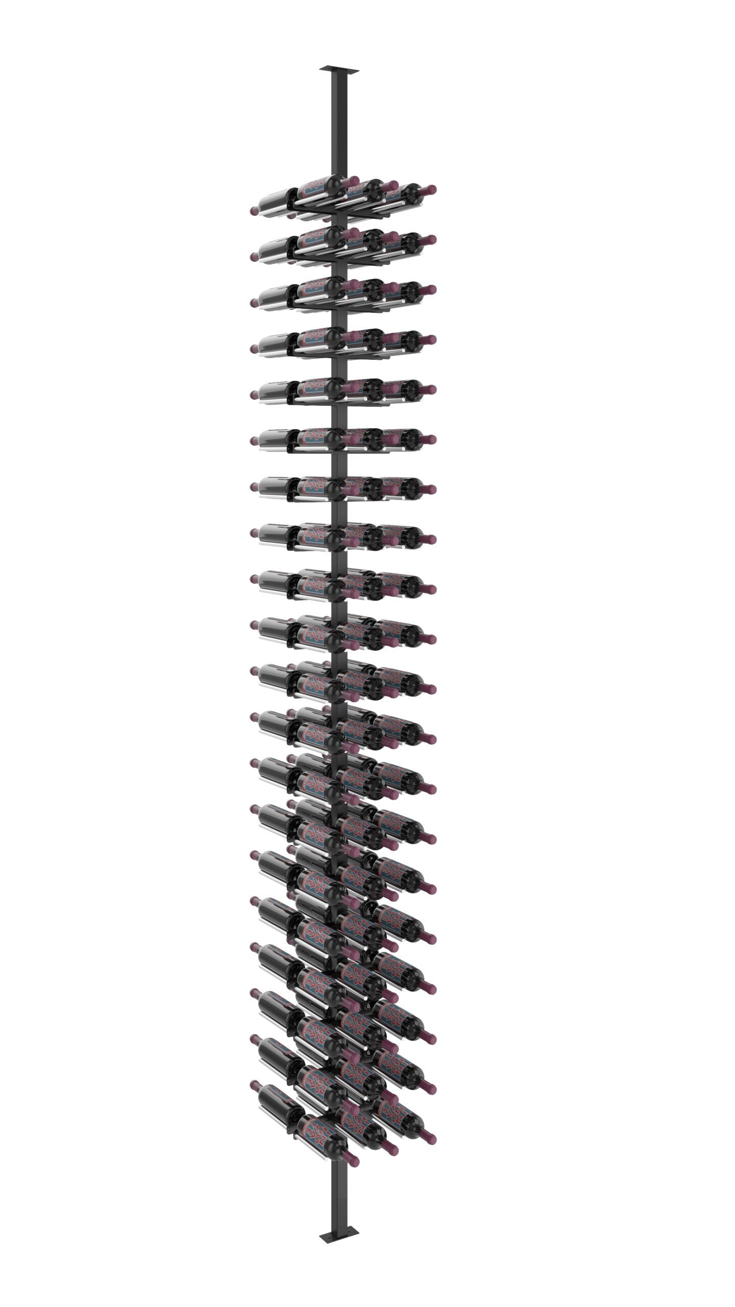 Wine Rack Rails 20 Bottle Floor to Ceiling Vino Rail Post Wine Rack Kits | Purchase ...