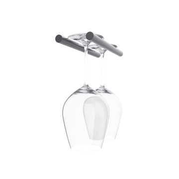 Vino Rails – Stemware Rack in Matte Black Wood/Studs