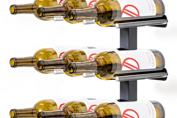 Flex Series Vino Rails in 3 Bottles (3 Column) Matte Black