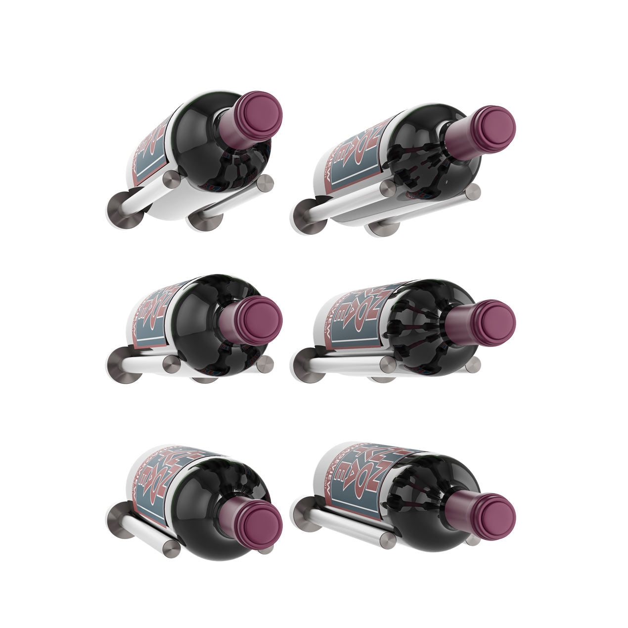 Vino Rails – 6 Bottle Designer Kit in Gunmetal