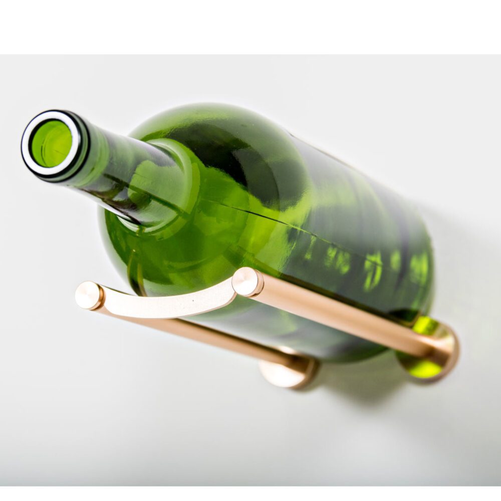 Vino Rails – Magnum Rail Single Bottle in Golden Bronze Drywall (includes Collars)