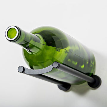Vino Rails – Magnum Rail Single Bottle in Matte Black Drywall (includes Collars)